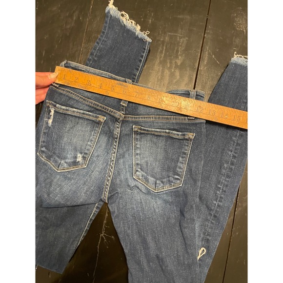 bridge by gly womens dark wash ripped ankle skinny jeans size 23 - Picture 4 of 4